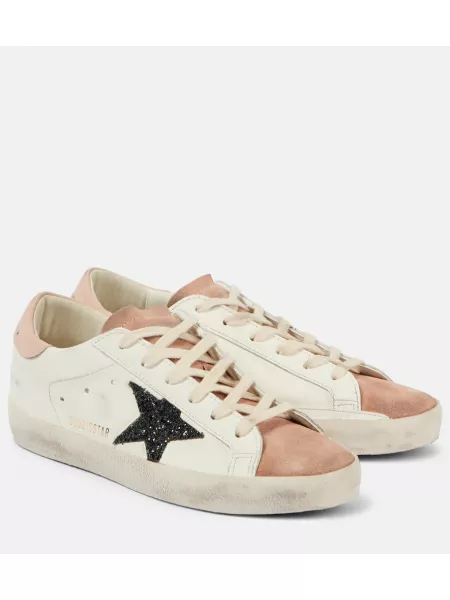 Sneakers i läder med stjärnmönster Golden Goose