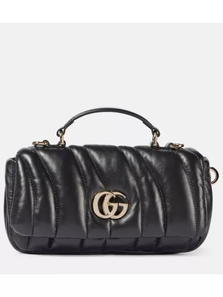 Læder mini taske Gucci sort