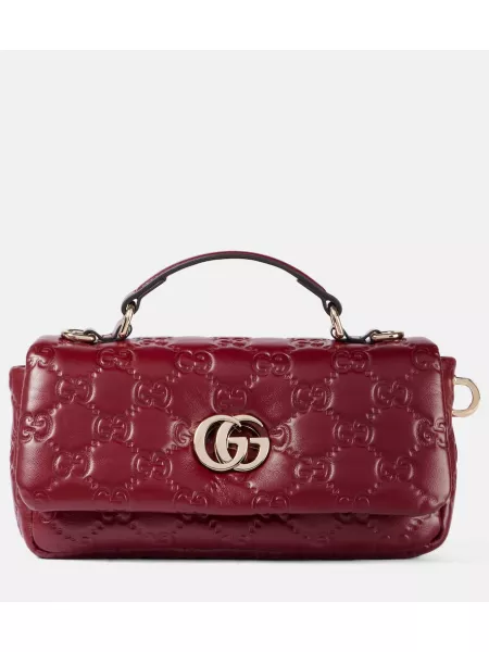 Læder mini taske Gucci bourgogne