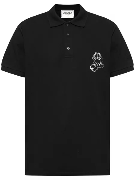 Poloshirt med print Iceberg sort