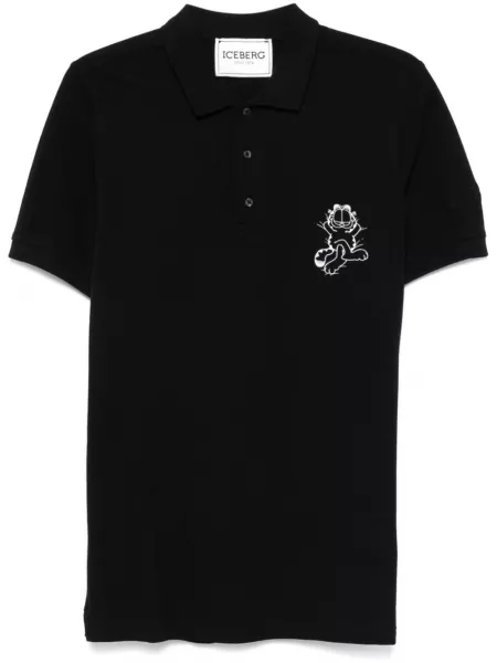 Poloshirt med print Iceberg sort