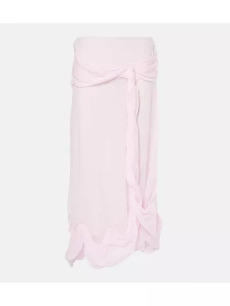 Drapoidut midi hame Jw Anderson pinkki