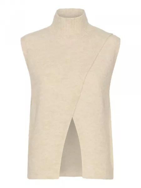 Meleret pullover Kaffe beige