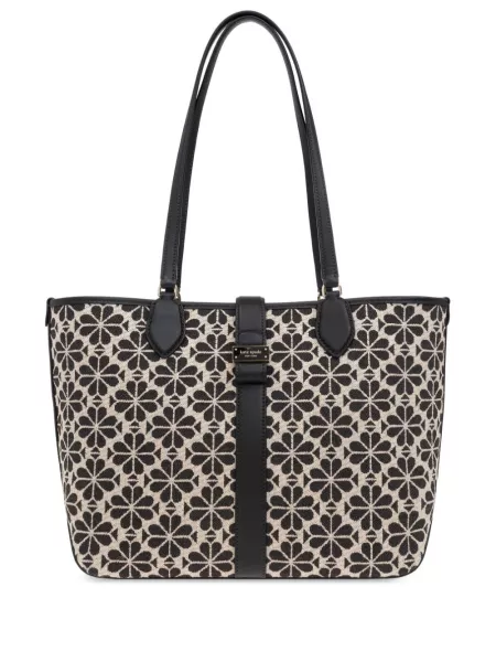 Blomstret taske i jacquard stof Kate Spade sort