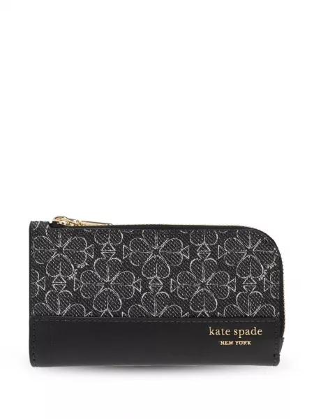 Læder kortholder Kate Spade sort