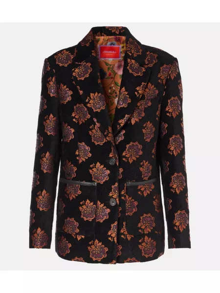 Blazer med mönster i blommigt i jacquard La Doublej svart