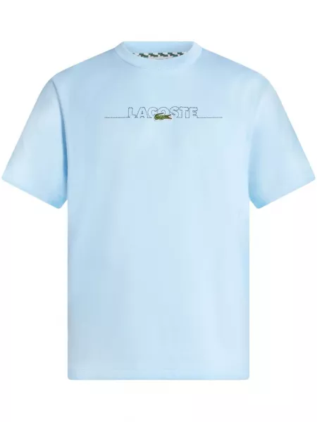 T-shirt med broderier Lacoste blå