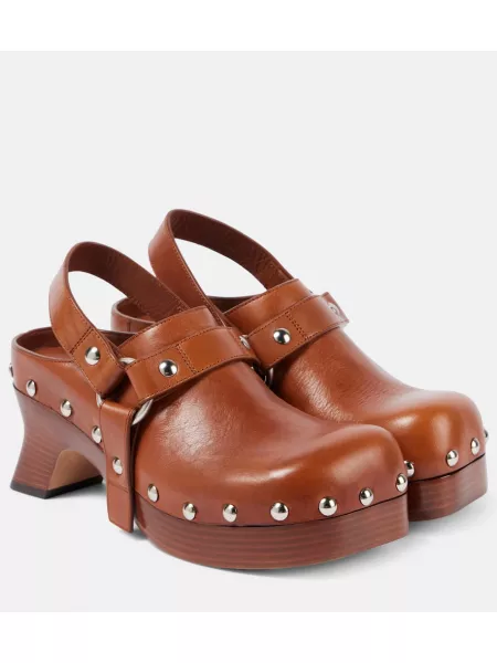 Clogs i läder Loewe brun