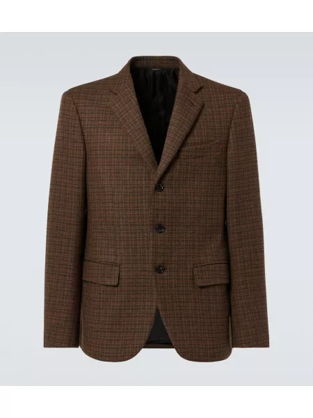 Rutet ull blazer Loro Piana brun