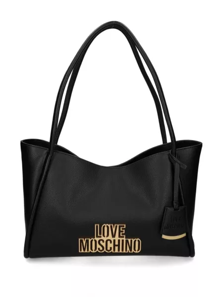 Taske med applikation Love Moschino sort