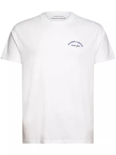 T-shirt med broderier Maison Labiche hvid