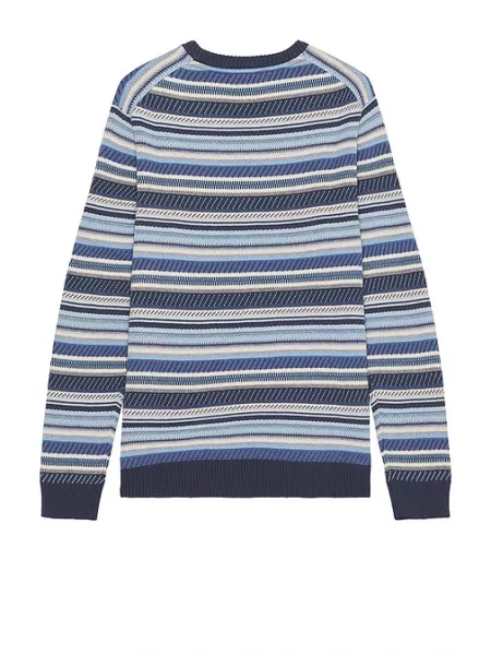 Çizgili bisiklet yaka sweatshirt Marine Layer mavi