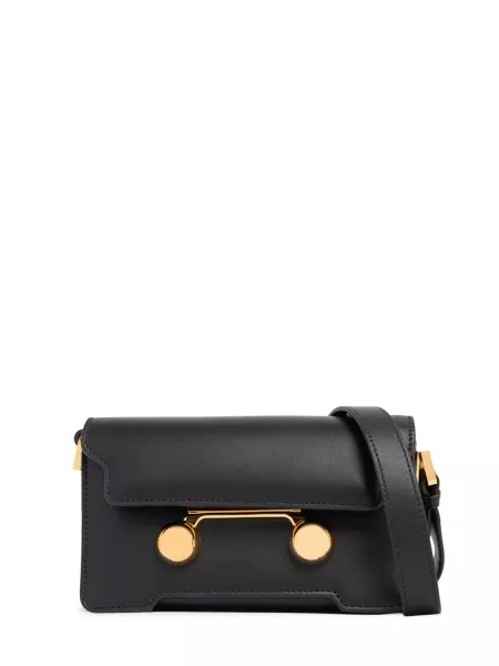 Skinn mini bag Marni svart