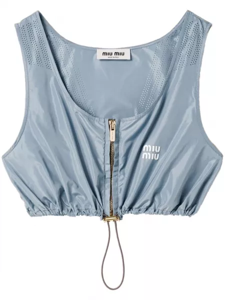 Printti crop top Miu Miu sininen