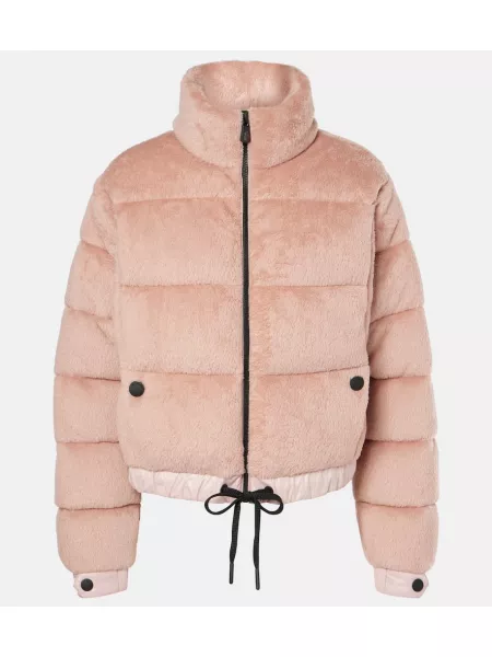 Skidjacka i päls Moncler Grenoble rosa