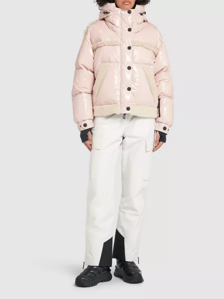 Naylon aşağı ceket Moncler Grenoble pembe