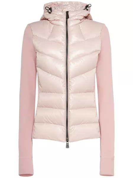 Dun nylon cardigan med lynlås Moncler Grenoble pink