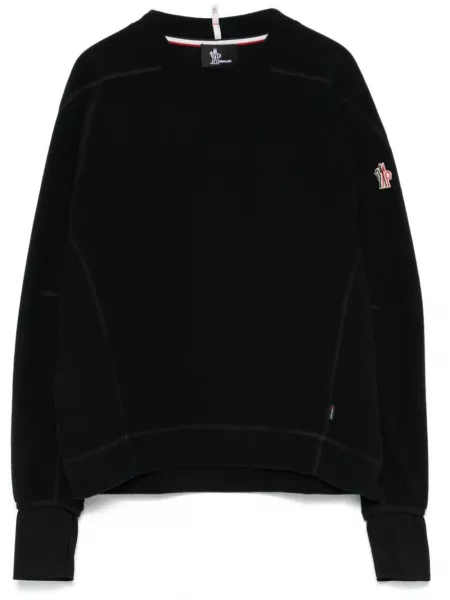 Sweatshirt med broderier Moncler Grenoble sort