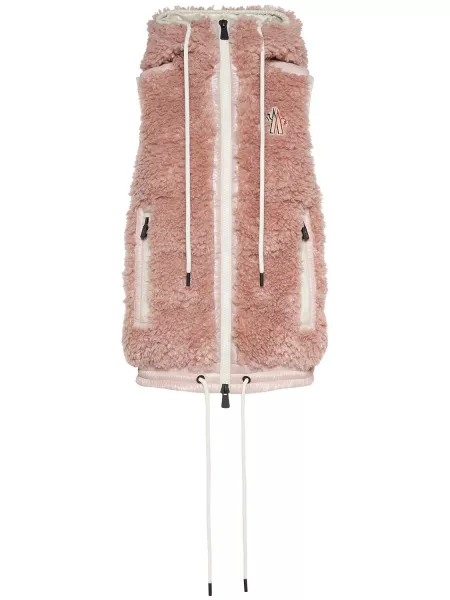 Dun vest med lynlås Moncler Grenoble pink