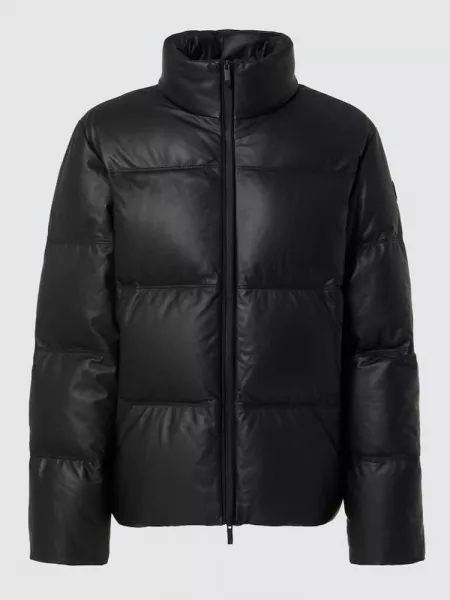 Dun læderjakke Moncler sort