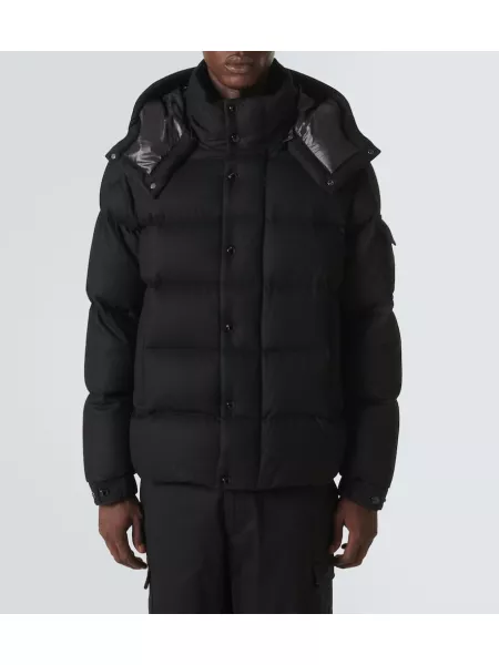 Yün aşağı ceket Moncler siyah