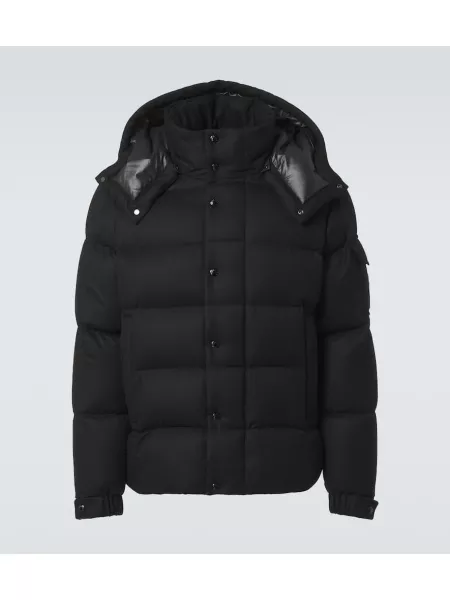 Yün aşağı ceket Moncler siyah