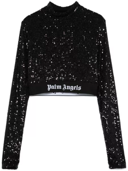 Top med pailetter Palm Angels sort