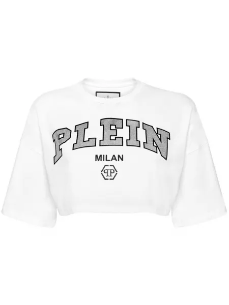 Puuvilla crop top Philipp Plein valkoinen