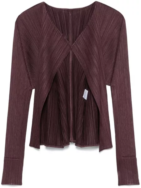 Plisseret cardigan Pleats Please Issey Miyake brun