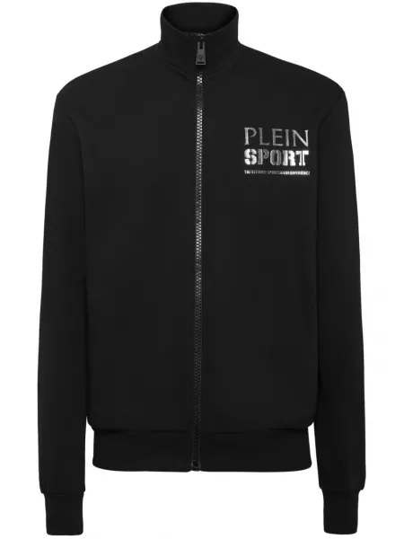 Sporty sweatshirt med lynlås Plein Sport sort