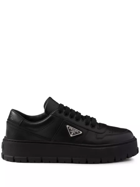 Læder sneakers Prada sort