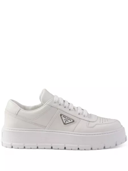 Læder sneakers Prada hvid