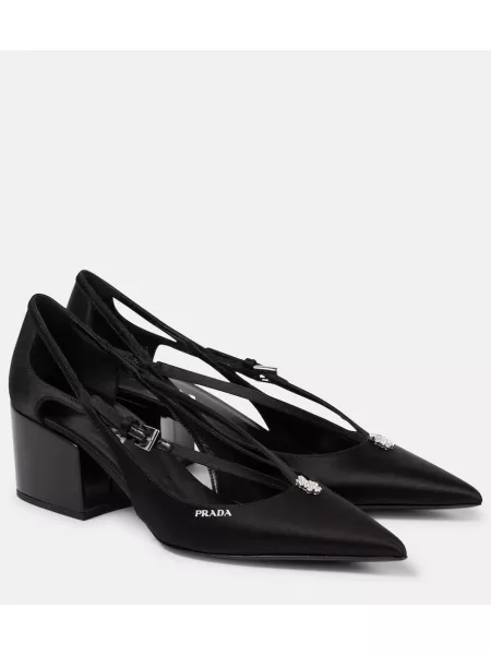 Pumps i satin Prada sort