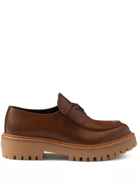 Læder loafers Prada brun