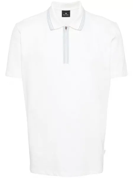 Poloshirt med lynlås Ps Paul Smith hvid