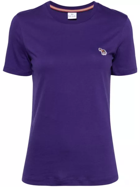 T-shirt med broderier Ps Paul Smith lilla