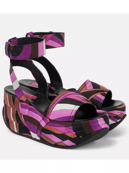 Sandaler i satin med plateau Pucci