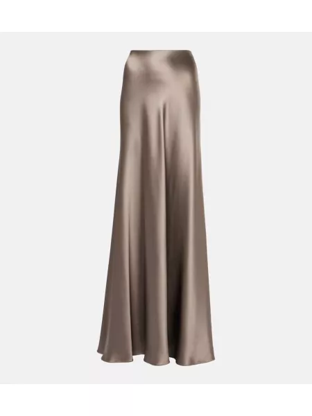 Maxi nederdel i satin Ralph Lauren Collection beige