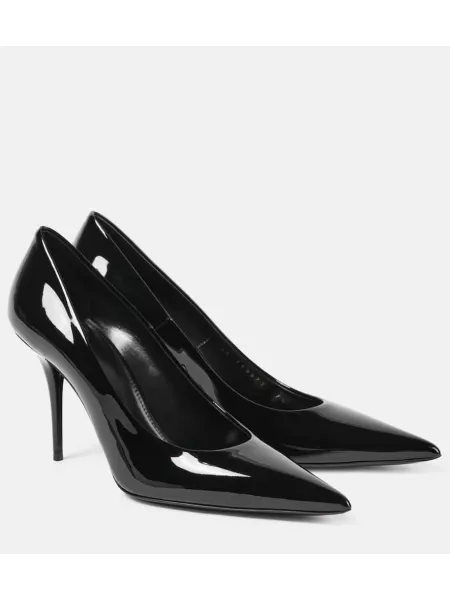 Laklæder læder pumps Saint Laurent sort