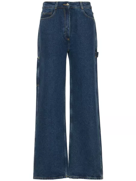 Relaxed bomull flared jeans Saks Potts blå