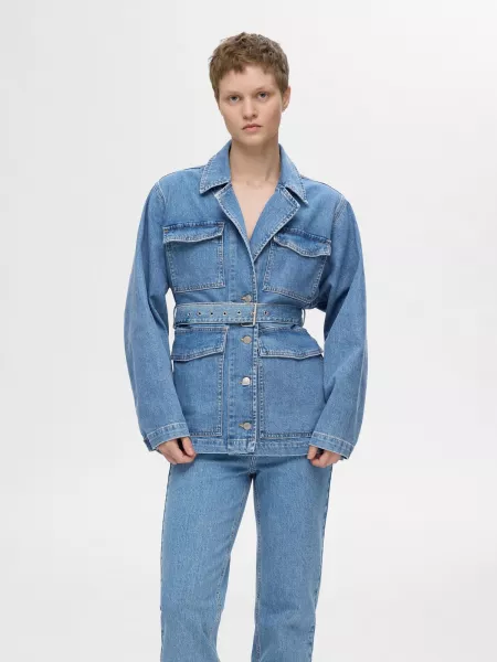 Denimjakke Selected Femme blå