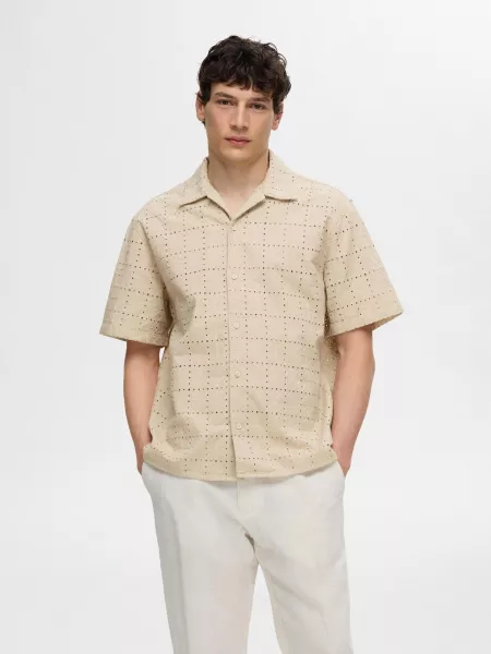 Skjorte Selected Homme beige