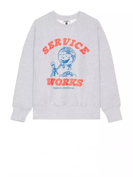 Bisiklet yaka sweatshirt Service Works gri