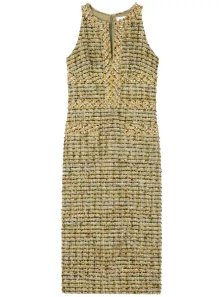 Tweed midi kjole St. John grøn