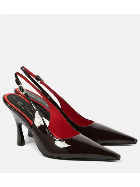 Pumps i läder i konstläder med slingback Stella Mccartney brun