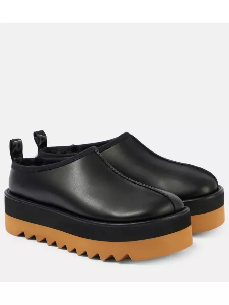 Suni deri platformu deri sneaker Stella Mccartney siyah