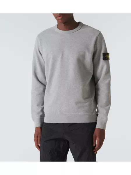 Pamuklu polar sweatshirt Stone Island gri