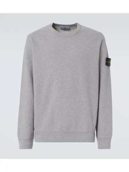 Bomull fleecegenser Stone Island grå