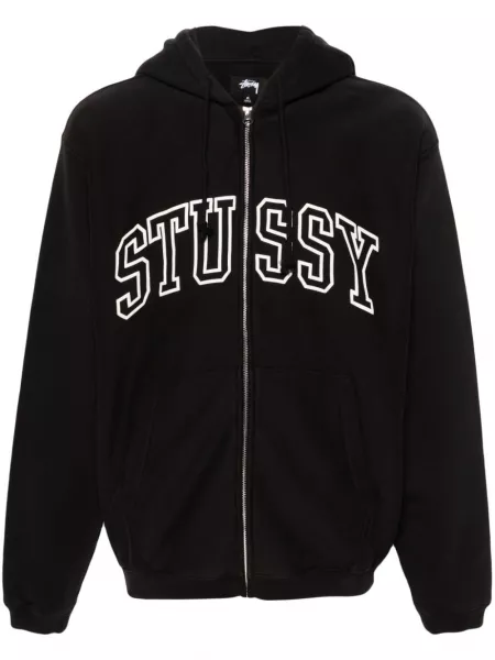 Sweatshirt med lynlås Stüssy sort