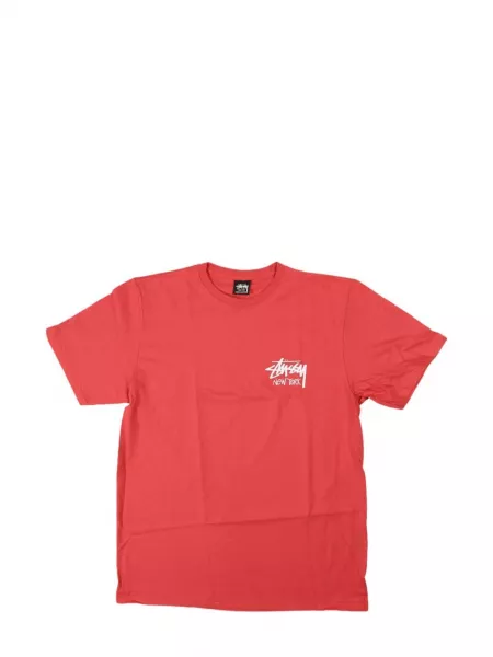 T-shirt med print Stüssy rød